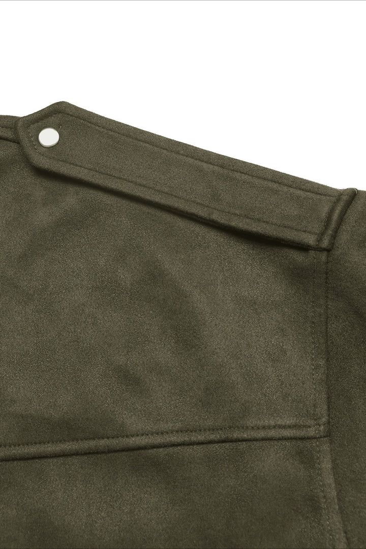 Lune London | Collar Suede-Look Bomber Jacket