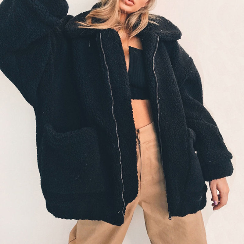 Lune London | Women's Fleece Sweatshirt with Wide Collar