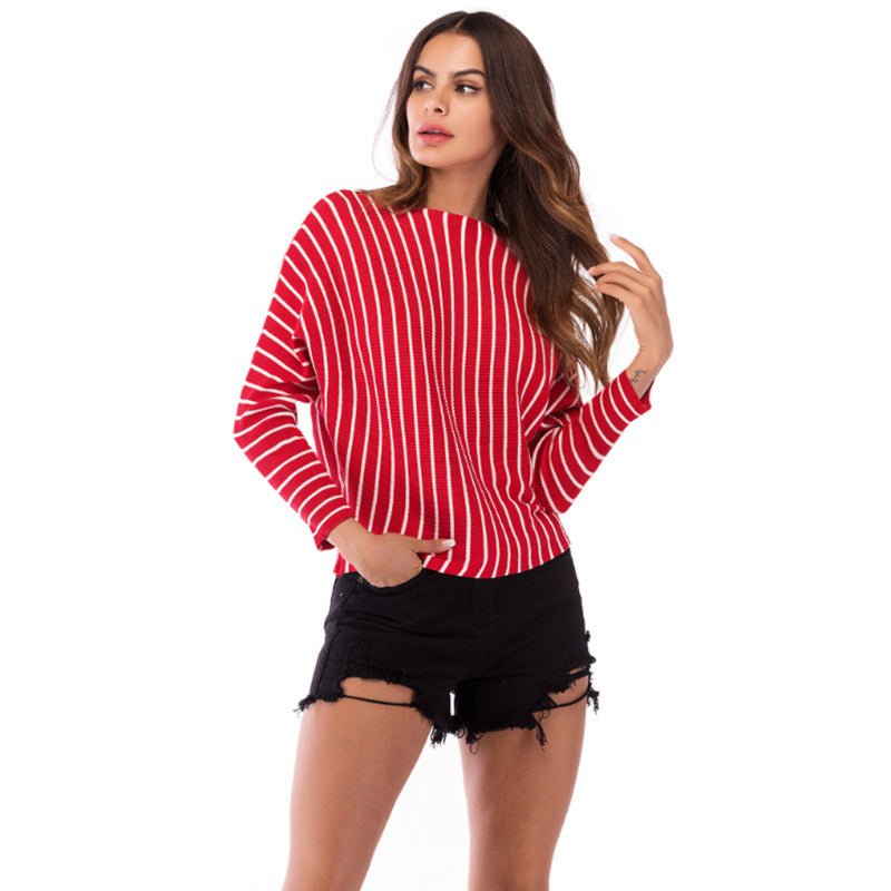 Casual knitted sweater for ladies with modern stripes Lune London