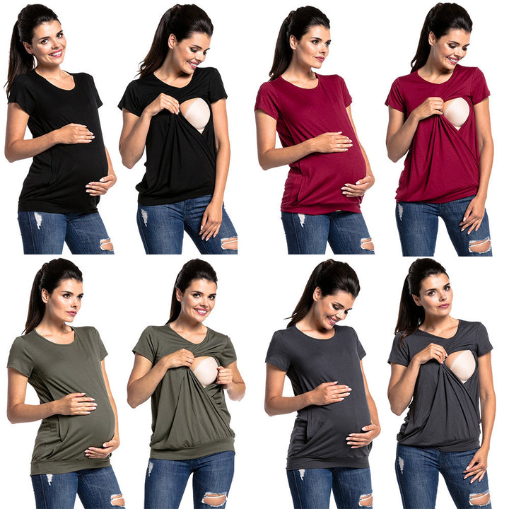 Lune London Women's Nursing T-Shirt with Convenient Nursing Access