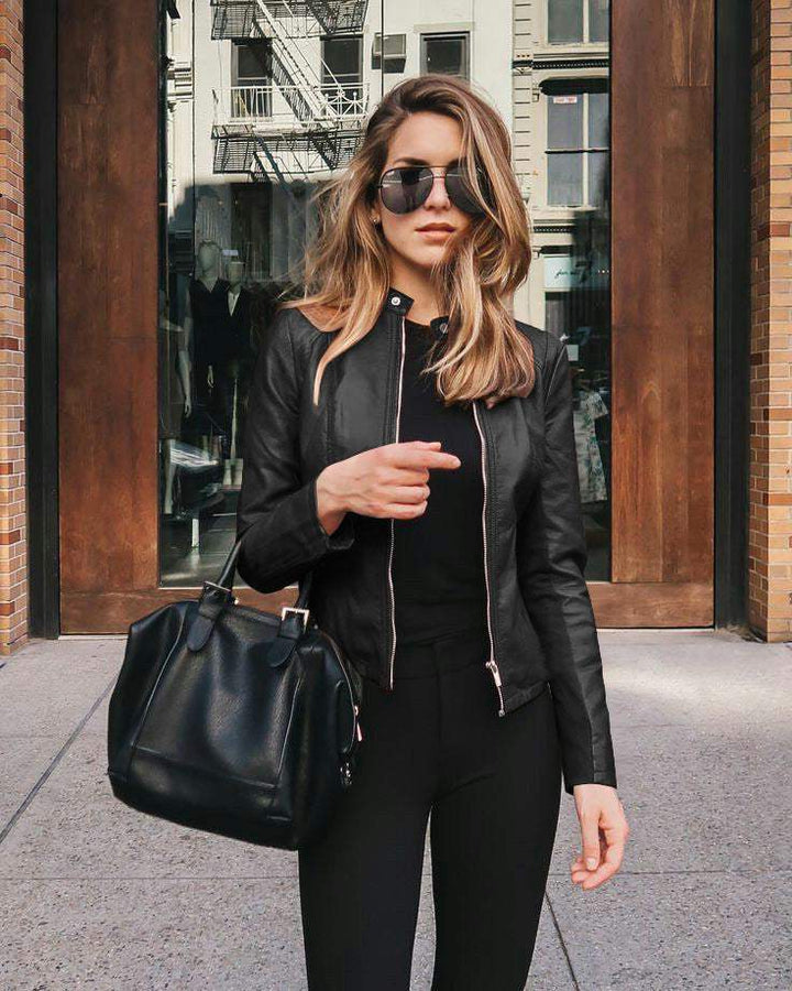 Lune London | Veste en cuir - Élégante - Noir, cuir flexible, finition raffinée - Parfait pour une sortie du soir