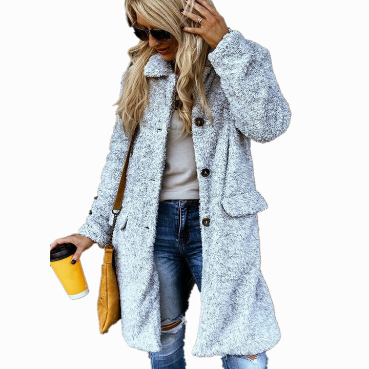 Fleece jacket for women with button closure and practical pockets Lune London
