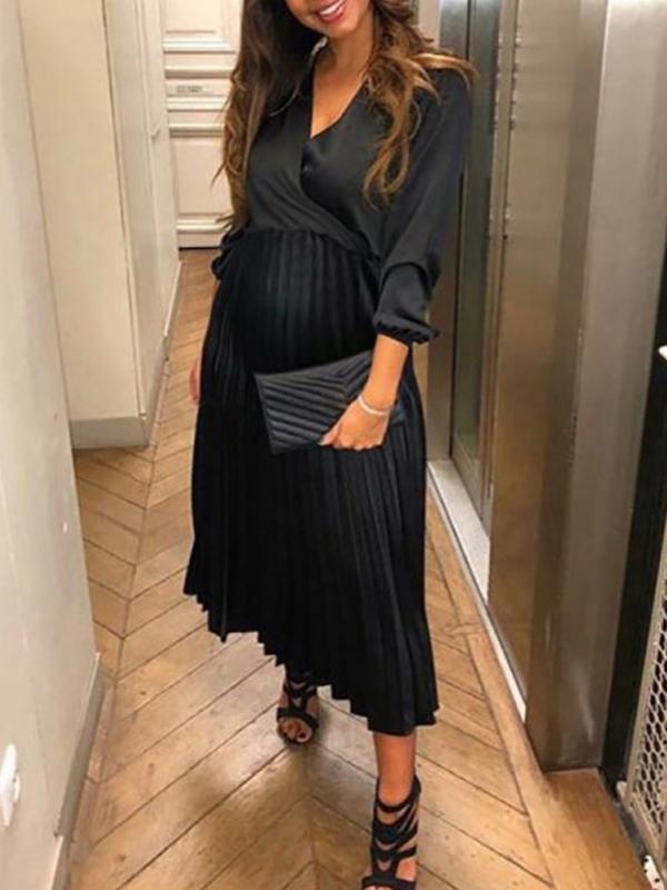 Lune London | Maternity Chaps Maxi Dresses Elegant Pleated Off-Shoulder Cocktail Dresses