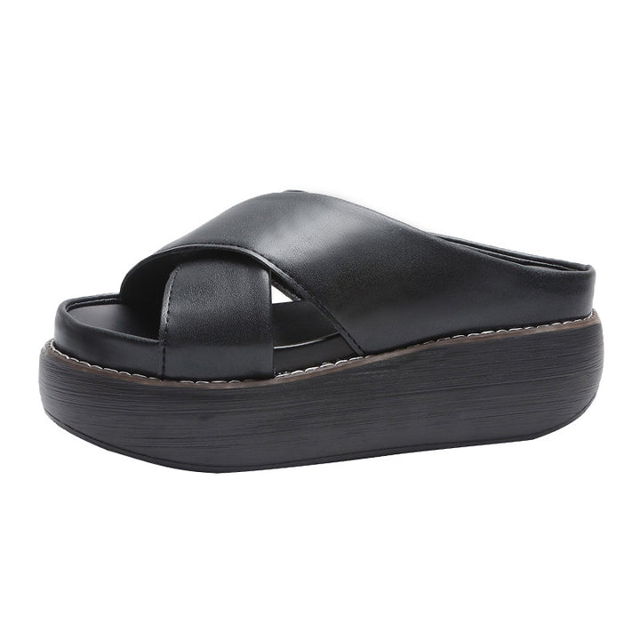 Women Comfortable Platform Mules with an Elegant Strap Lune London