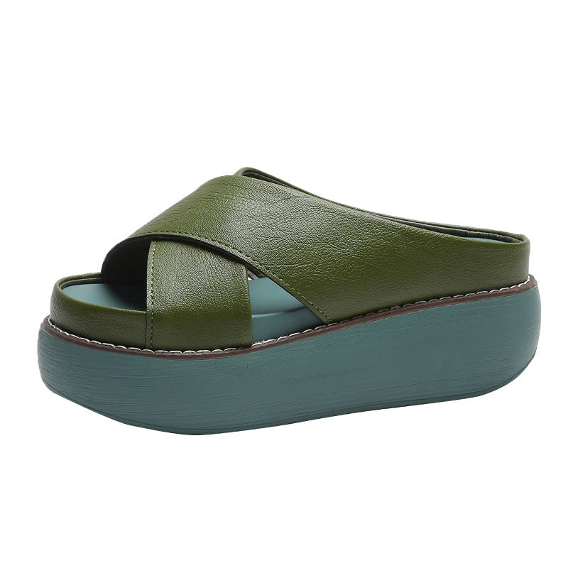 Women Comfortable Platform Mules with an Elegant Strap Lune London
