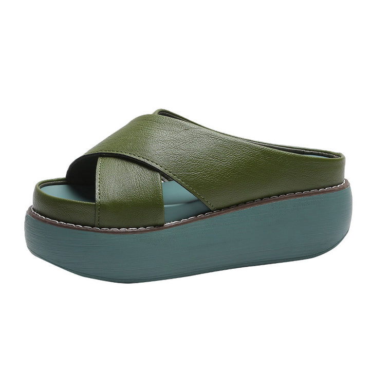 Women Comfortable Platform Mules with an Elegant Strap Lune London