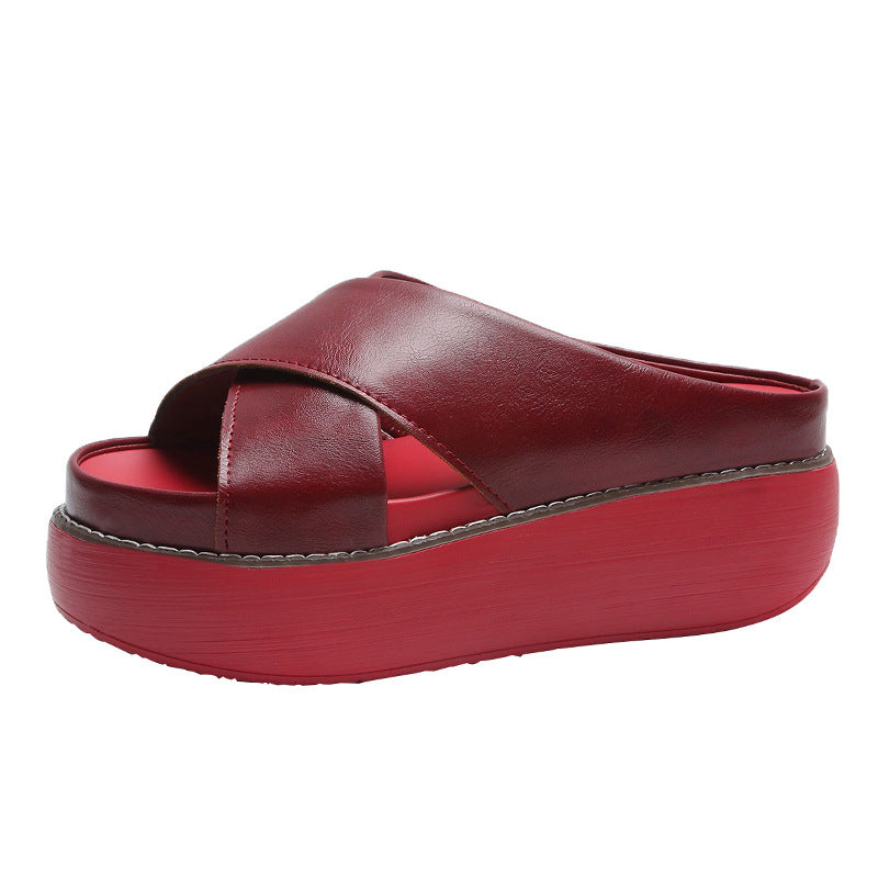 Women Comfortable Platform Mules with an Elegant Strap Lune London