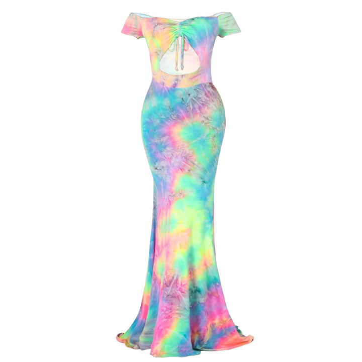 Women's maxi dress with off-shoulders and trendy neckline Lune London