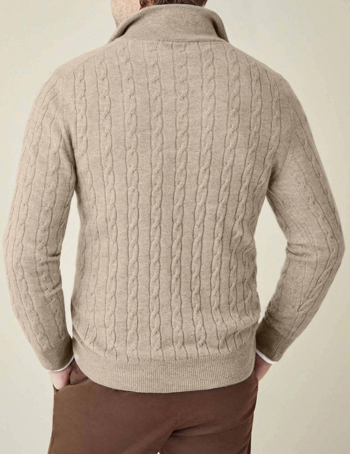Lune London | Twisted knit sweater with zipper - Elegant sweater for work and leisure