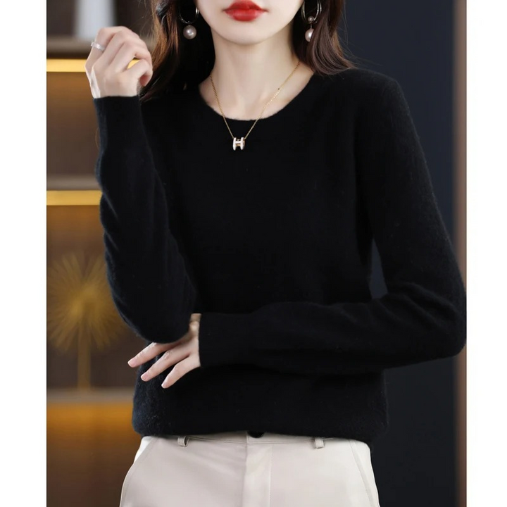Lune London | Women's Cashmere Sweater Classic Round Neck Soft Stylish