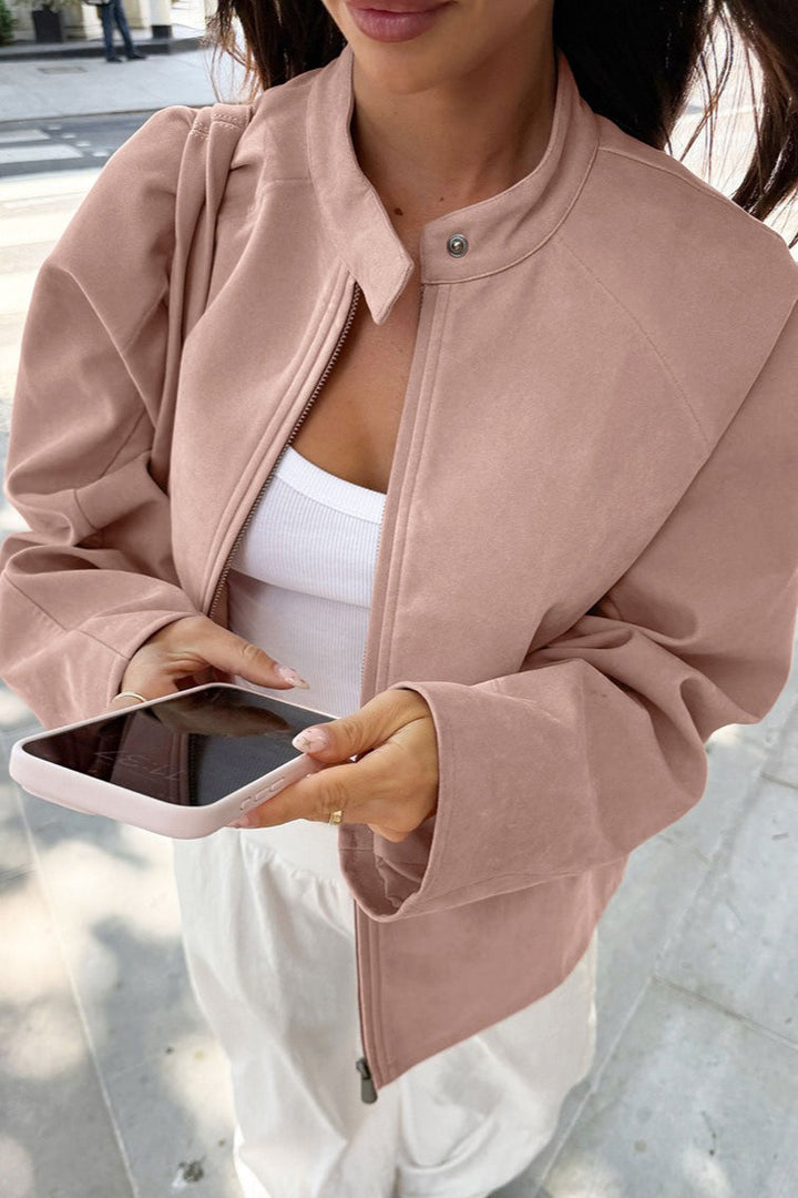 Lune London | Collar Suede Long Sleeve Jacket