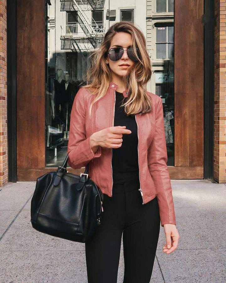 Lune London | Veste en cuir - Élégante - Noir, cuir flexible, finition raffinée - Parfait pour une sortie du soir