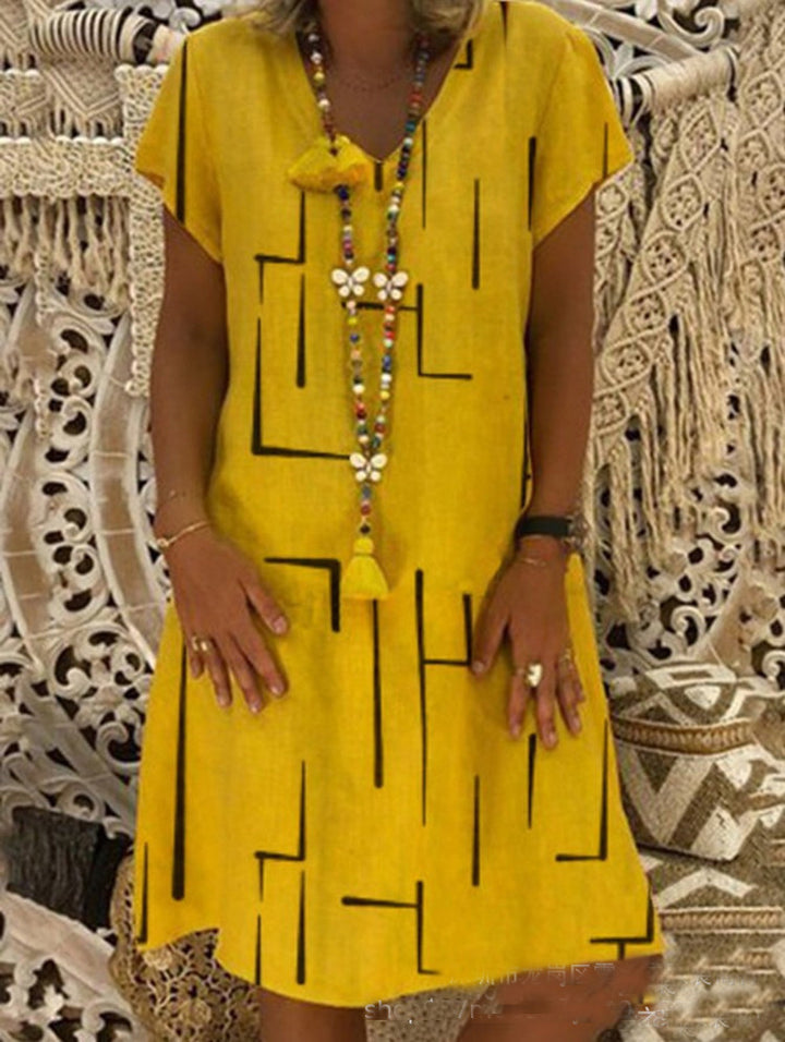 Comfortable tunic dress for women with modern graphic patterns Lune London