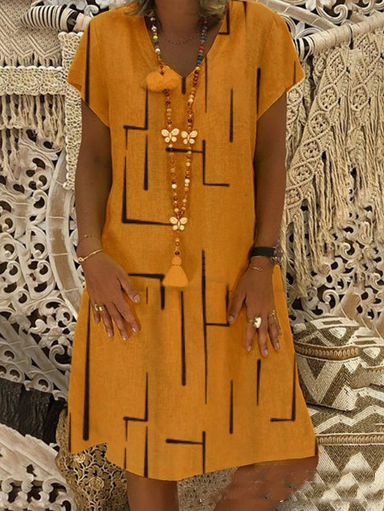 Comfortable tunic dress for women with modern graphic patterns Lune London