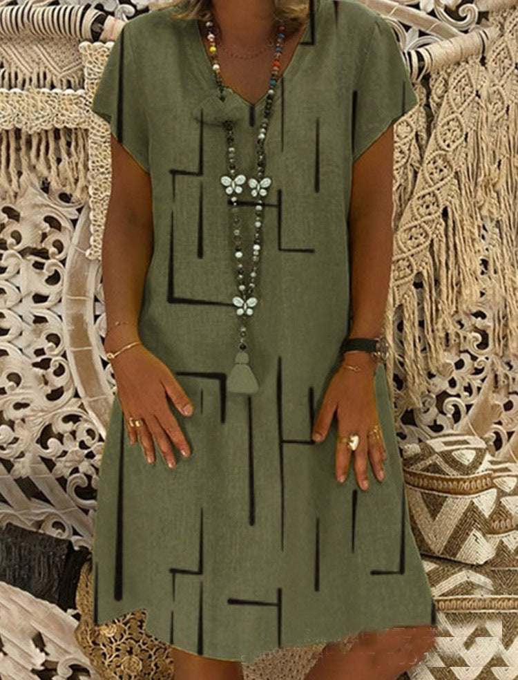 Comfortable tunic dress for women with modern graphic patterns Lune London