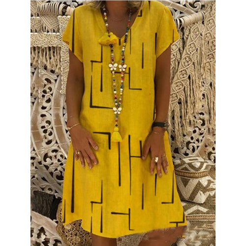 Comfortable tunic dress for women with modern graphic patterns Lune London