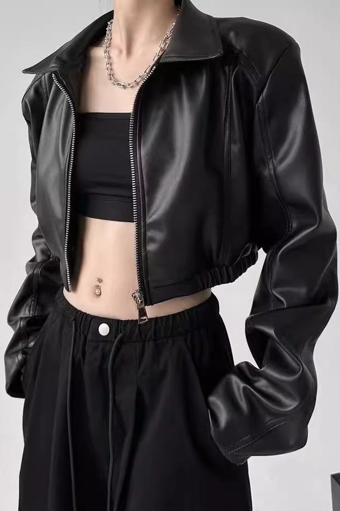 Lune London | Down Collar Biker Short Jacket