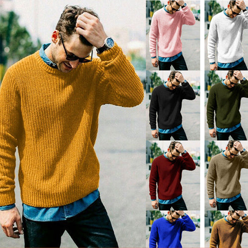 Lune London | Men's chunky knit crew neck sweater with casual fit