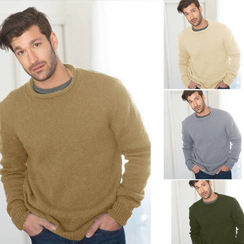 Chunky knit sweater for men with round neck and structured design Lune London