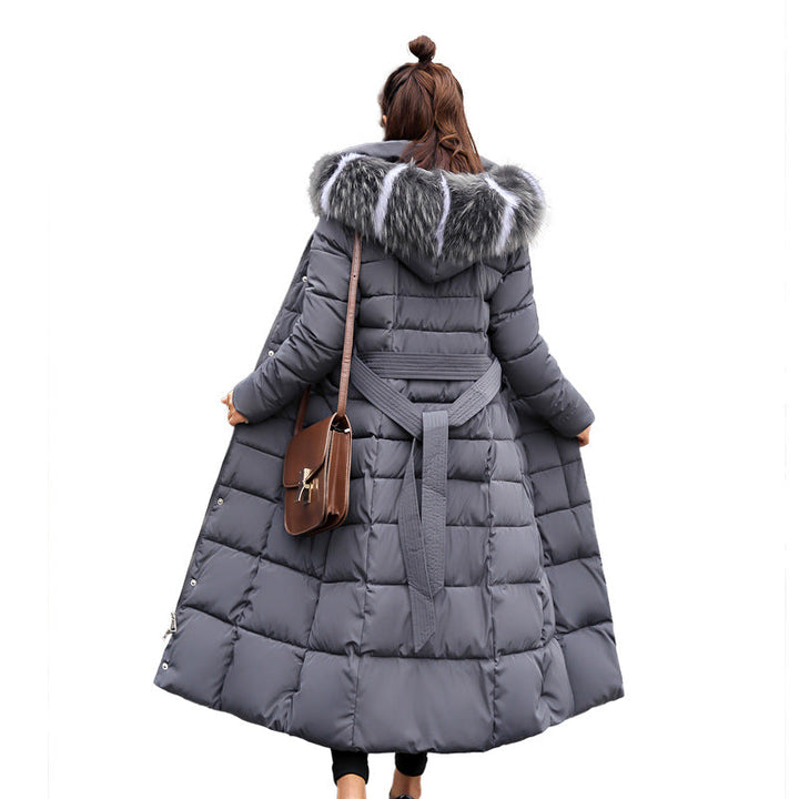 Lune London | Women's Long Quilted Winter Parka with Hood and Belt