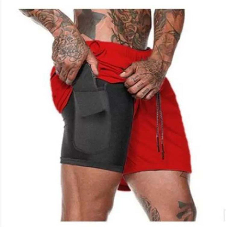 Multifunctional sports shorts for men with integrated shorts and practical pockets Lune London