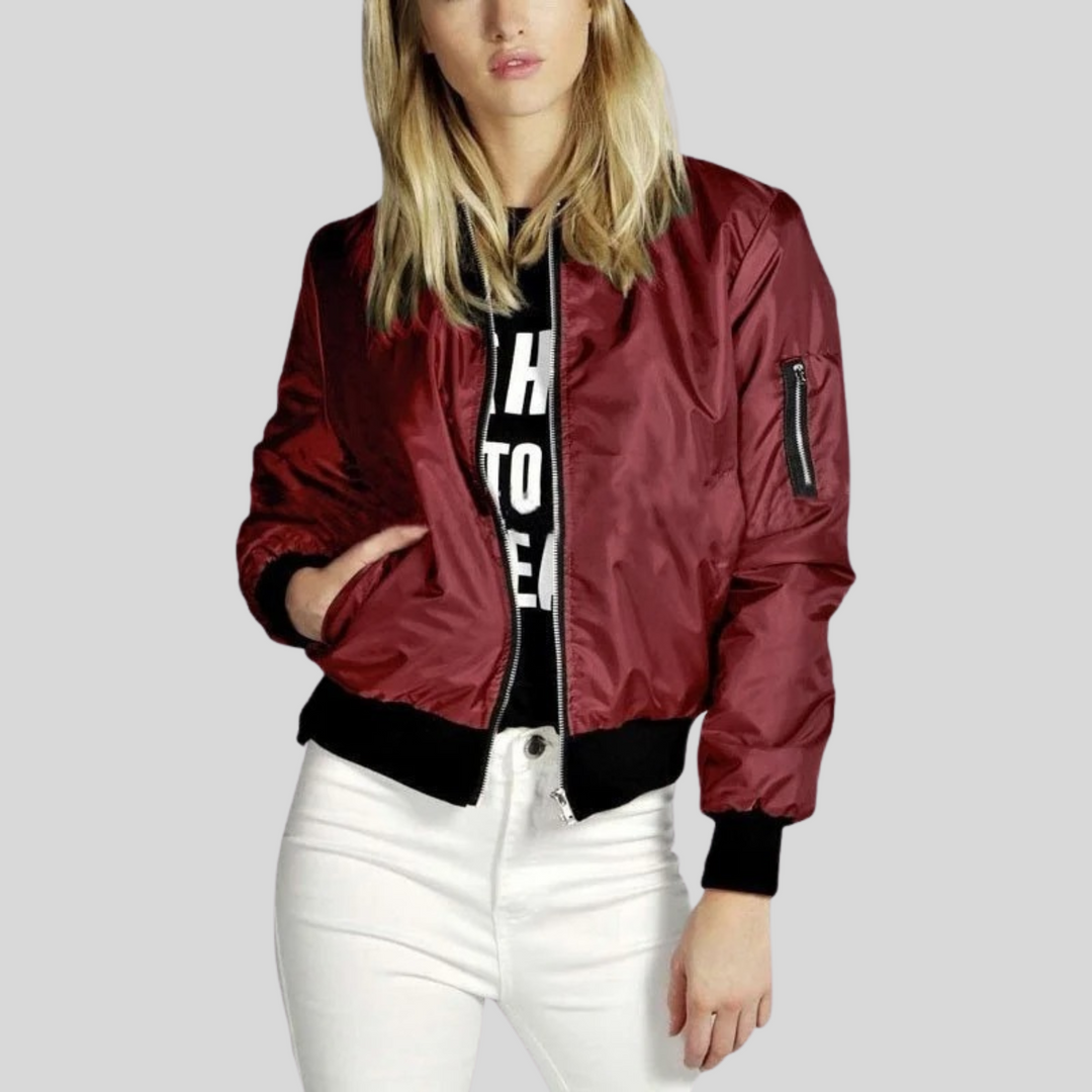 Lune London | Stylish women's bomber jacket with round neckline