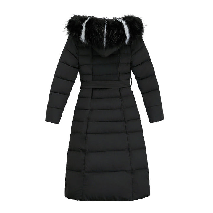 Lune London | Women's Long Quilted Winter Parka with Hood and Belt