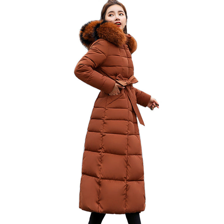 Lune London | Women's Long Quilted Winter Parka with Hood and Belt