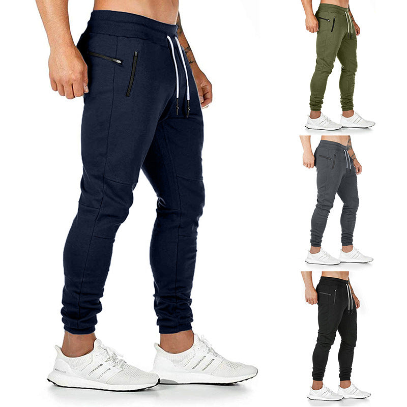 Sporty jogger pants for men with practical zip pockets and elastic waist Lune London