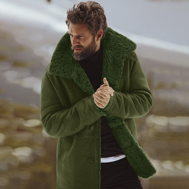 Casual men's jacket with soft faux fur collar Lune London