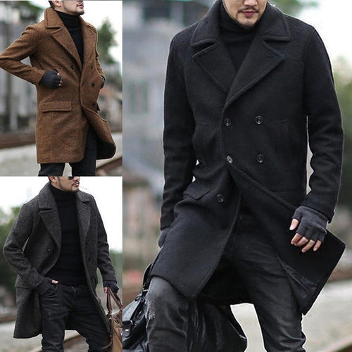 Elegant wool coat for men with double-breasted closure and practical pockets Lune London