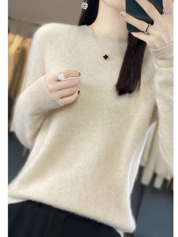 Chic Und Stil | Cashmere Sweater Women Round Neck Soft and Elegant Knit Sweater