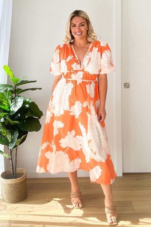 Lune London | Real Love Print Puff Sleeve Maxi Dress
