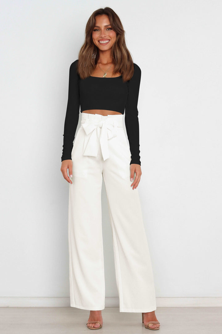 Lune London | High Waist Paperbag Pants with Bow Detail