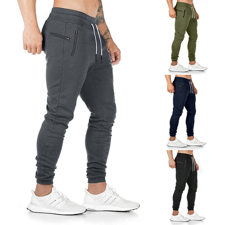 Sporty jogger pants for men with practical zip pockets and elastic waist Lune London
