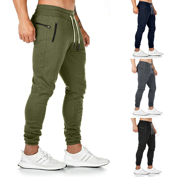 Sporty jogger pants for men with practical zip pockets and elastic waist Lune London
