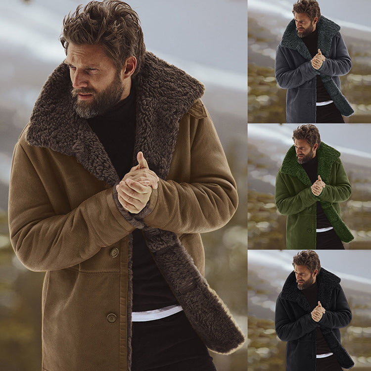 Casual men's jacket with soft faux fur collar Lune London