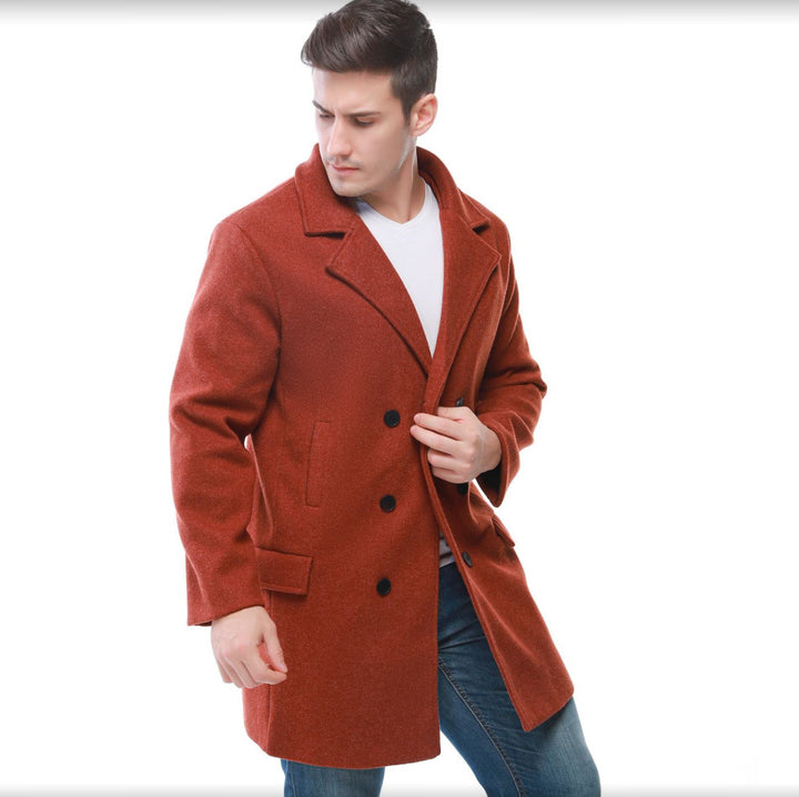 Elegant wool coat for men with double-breasted closure and practical pockets Lune London