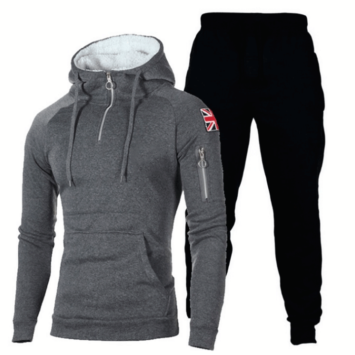 Men Sports Hoodie and Jogging Set in Highly Functional Materials Lune London