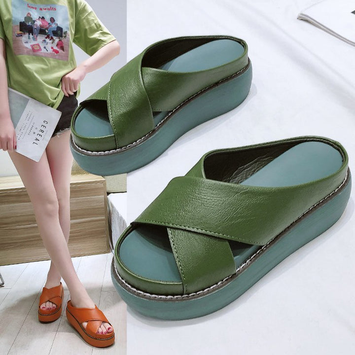 Women Comfortable Platform Mules with an Elegant Strap Lune London