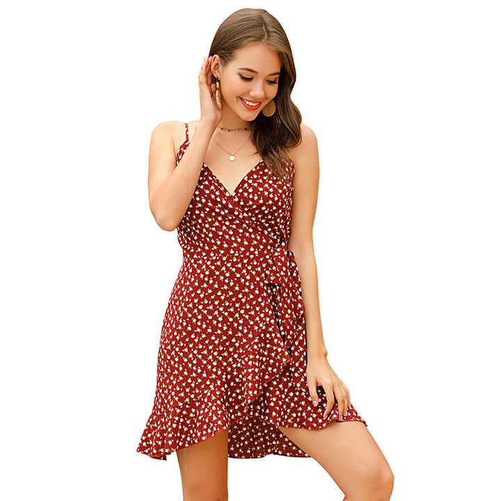 Frau Flirty Wrap Mini Dress with Adjustable Straps Lune London