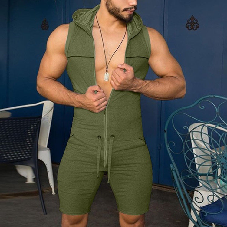 Sleeveless men's suit with hood and practical drawstring Lune London