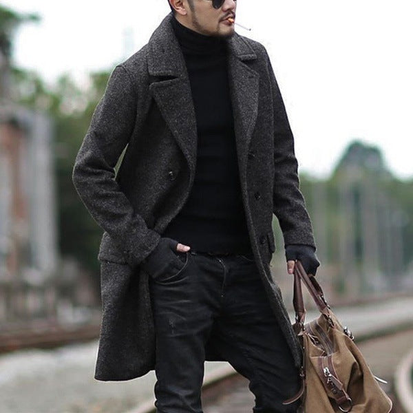 Stylish wool coat for men with double-breasted buttons and large lapels Lune London