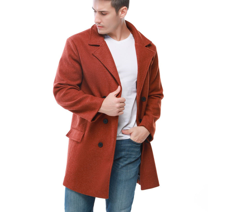 Stylish wool coat for men with double-breasted buttons and large lapels Lune London