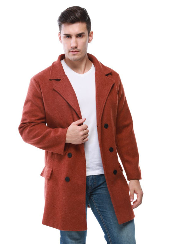 Stylish wool coat for men with double-breasted buttons and large lapels Lune London