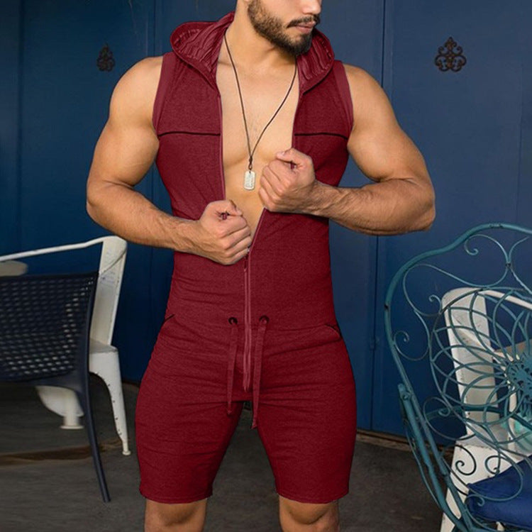 Sleeveless men's suit with hood and practical drawstring Lune London