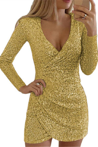 Lune London | Fashion Sequin V-Neck Asymmetric Dress