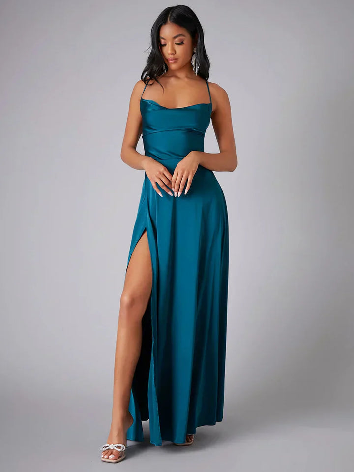 Lune London | Silk Maxi Dress with Braided Back Dress Yourself for Formal Occasions Lucette