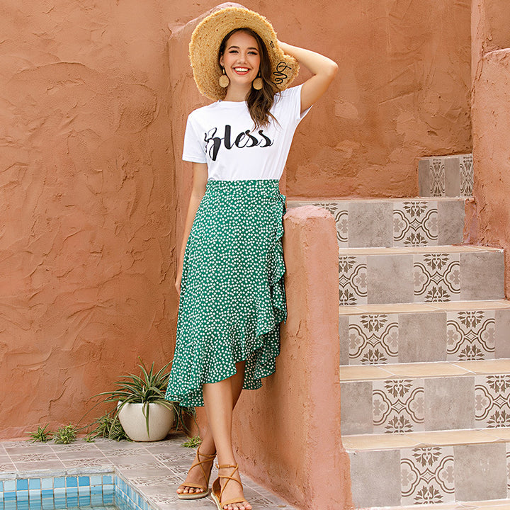 Women Midi Skirt Ruffle Lune London