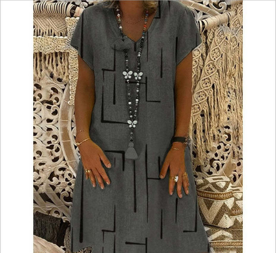 Comfortable tunic dress for women with modern graphic patterns Lune London